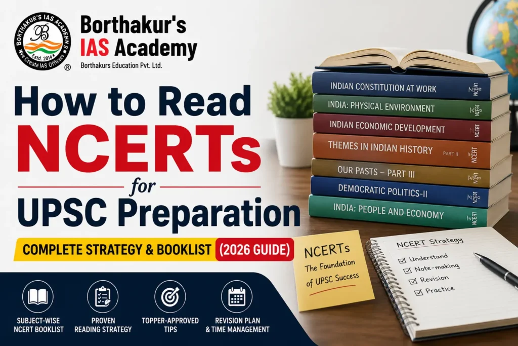 How to Read NCERTs for UPSC Preparation – Complete NCERT Strategy, Booklist, Revision Plan and Study Guide by Borthakur's IAS Academy